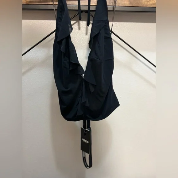⚡️Heiress Beverly Hills NWOT Black Ruffle Tank - Picture 2 of 4